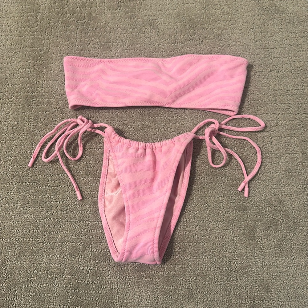 Pink zebra triangl bikini